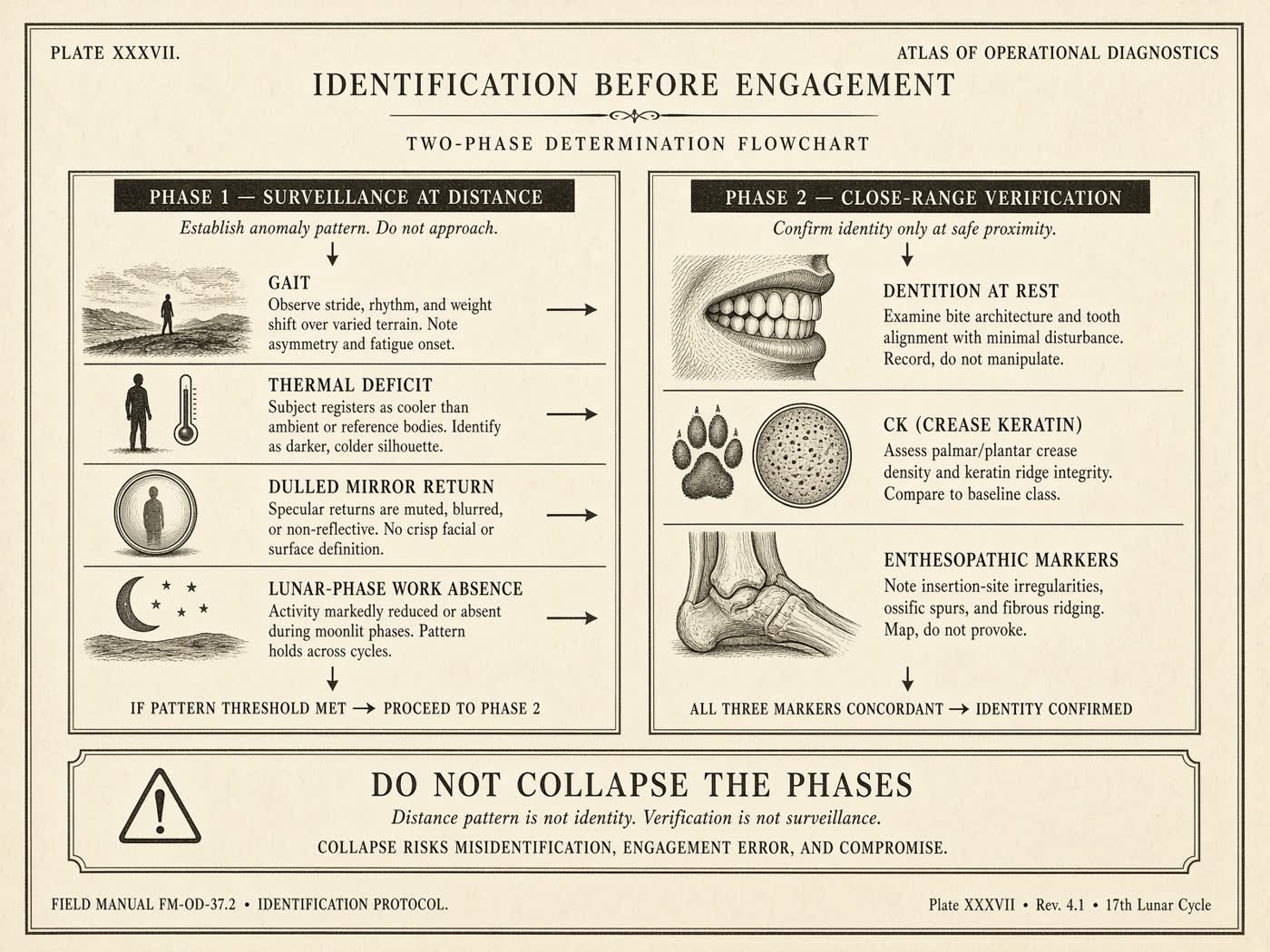 Atlas plate: Identification before engagement. Field examination.