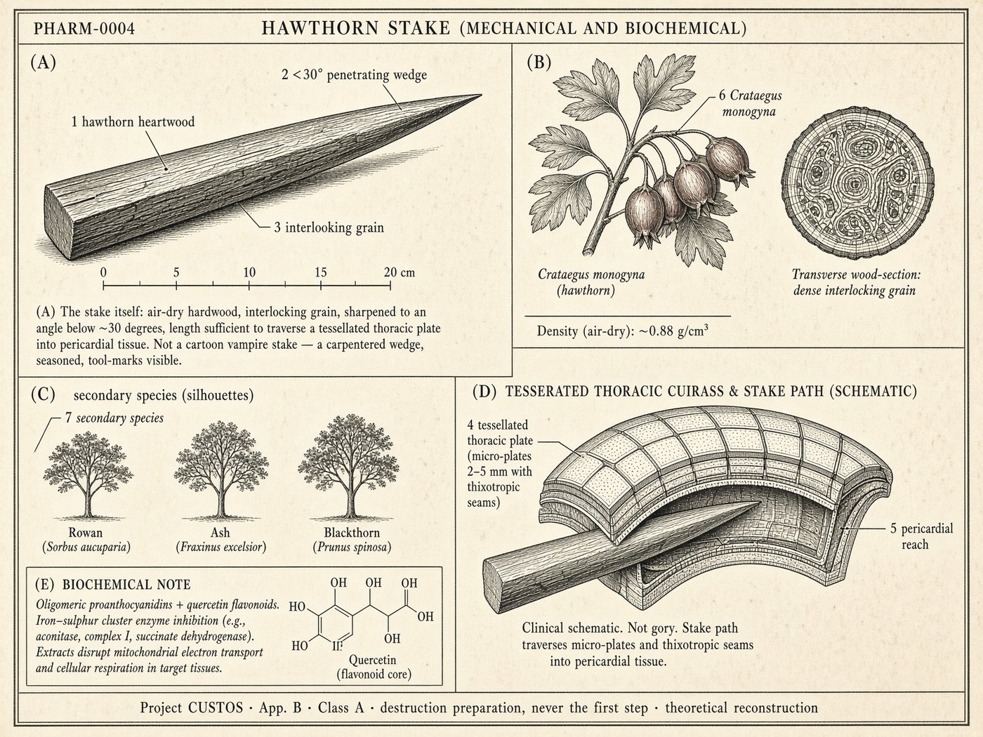 Atlas plate: Hawthorn stake. Tessellated thorax.