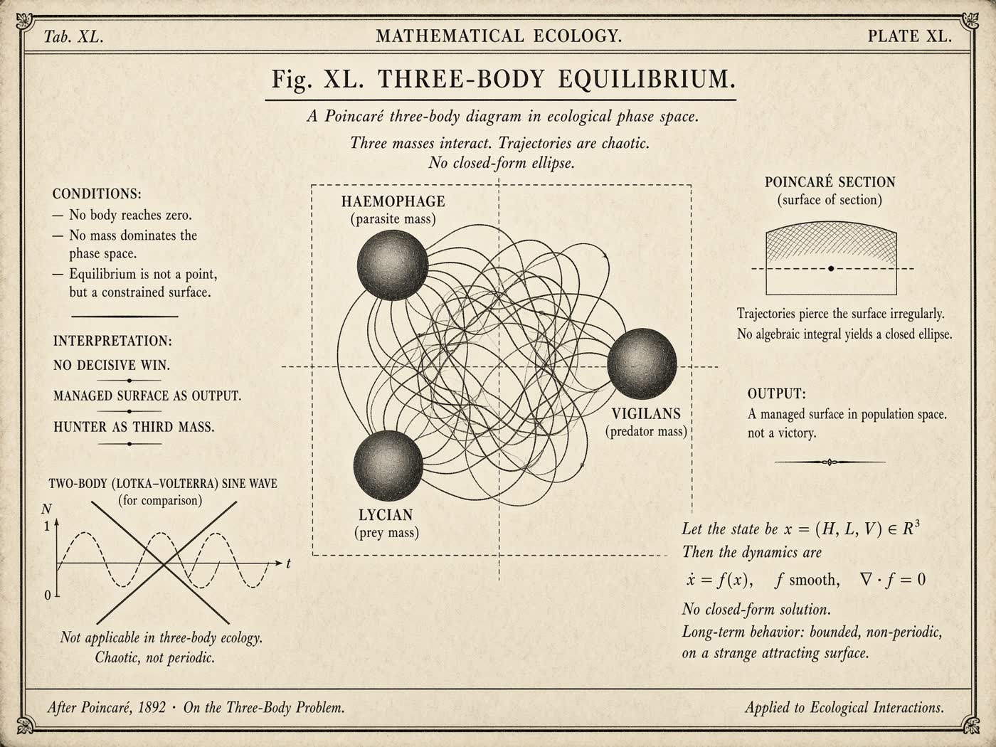 Atlas plate: The three-body equilibrium. Hidden ecosystem.