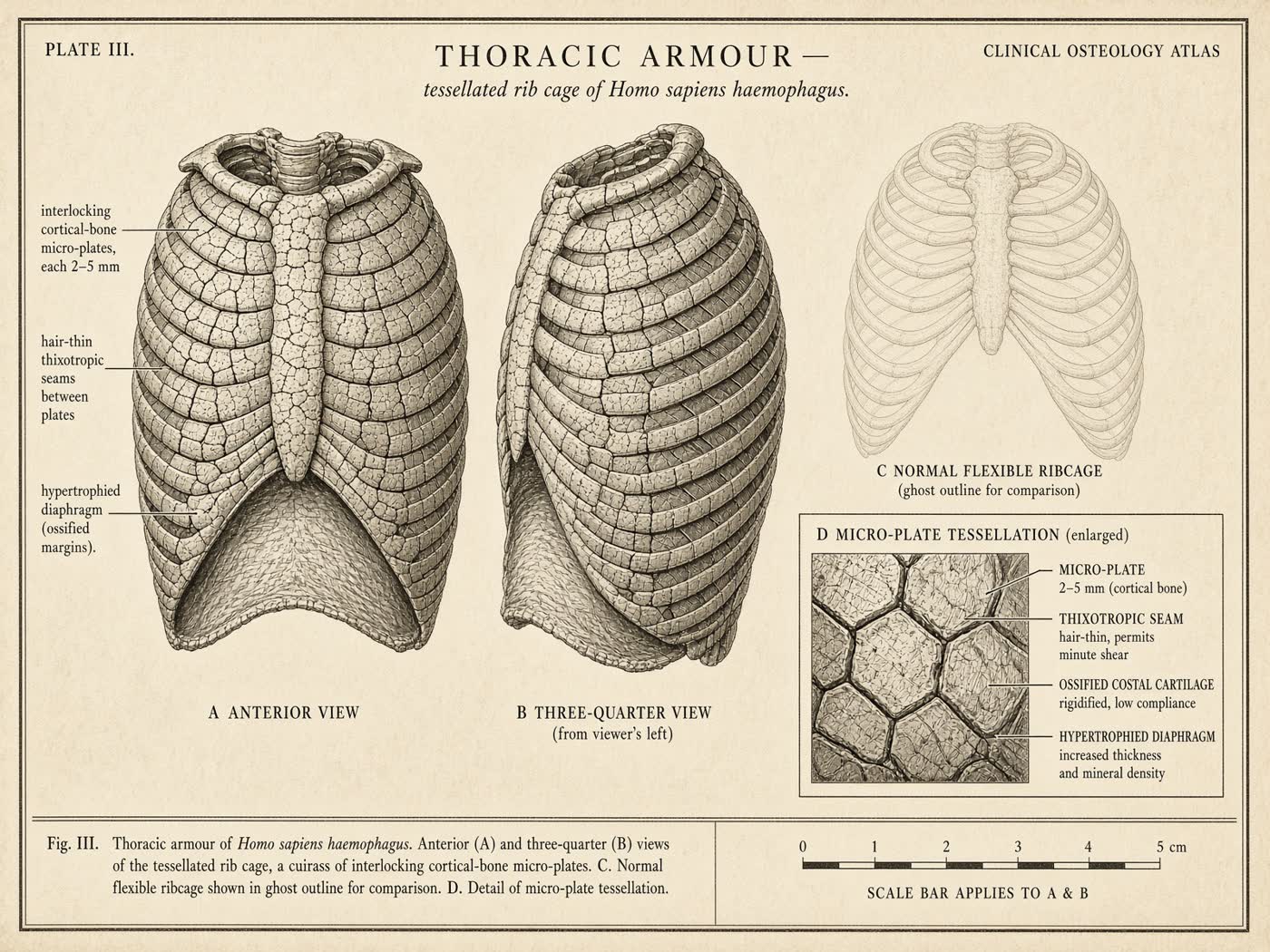 Atlas plate: Armour forged from waste. Thoracic cage.