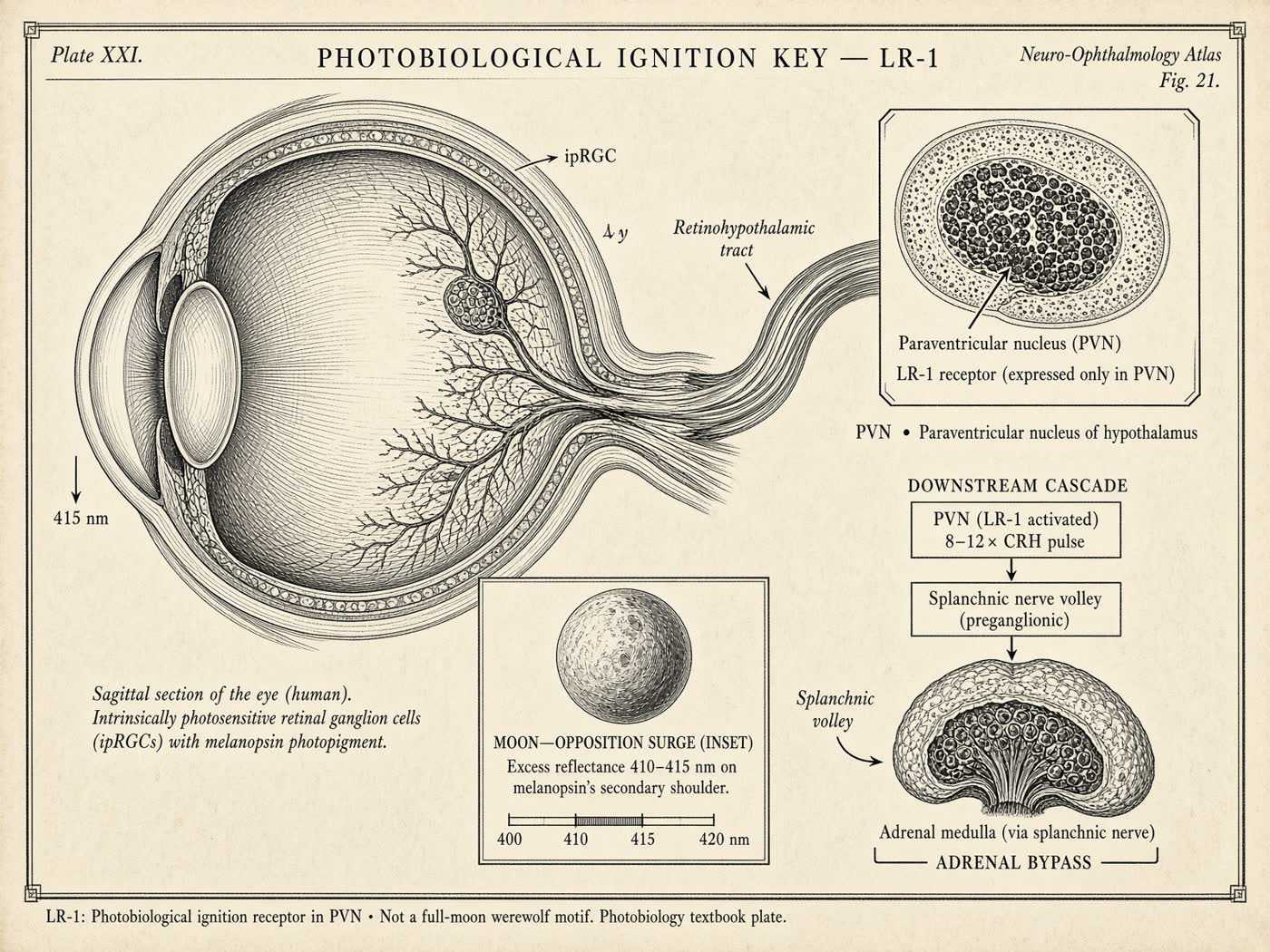 Atlas plate: The photobiological ignition key. ipRGC–PVN axis.